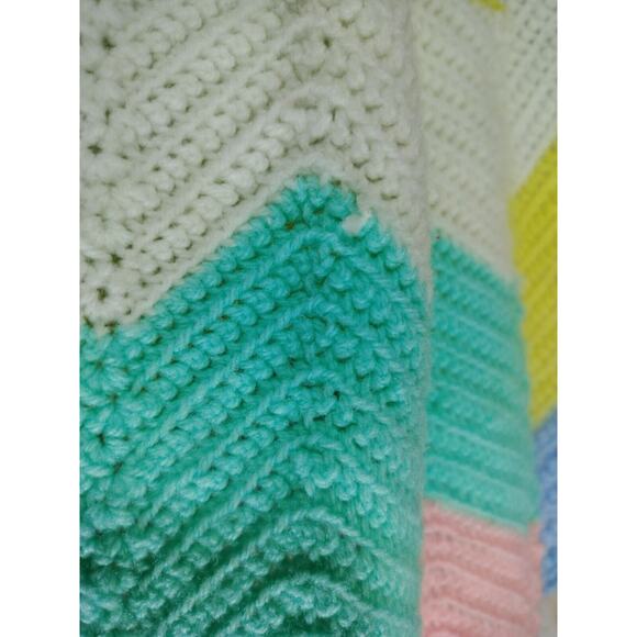 Chevron Multicolored Ripple Afghan Throw Blanket - Picture 9 of 16